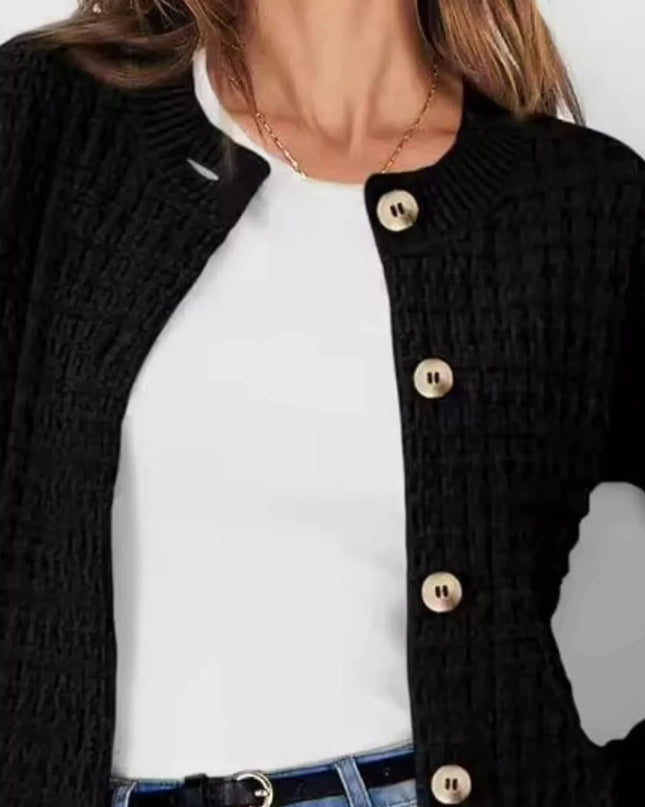 Button - Up Long Sleeve Cardigan - Trendsi