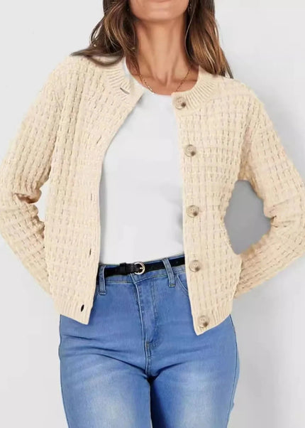 Button - Up Long Sleeve Cardigan - Trendsi