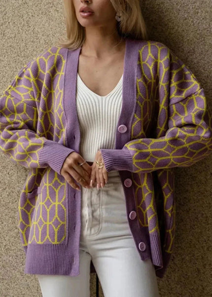 Button Up Long Sleeve Cardigan - Trendsi