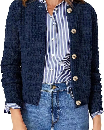 Button - Up Long Sleeve Cardigan - Trendsi