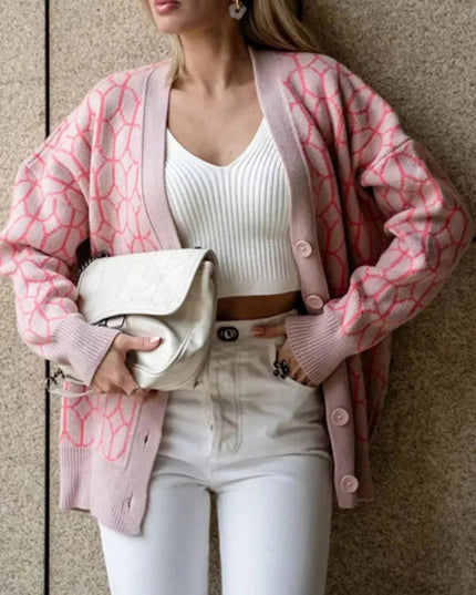 Button Up Long Sleeve Cardigan - Trendsi