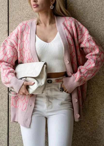 Button Up Long Sleeve Cardigan - Trendsi