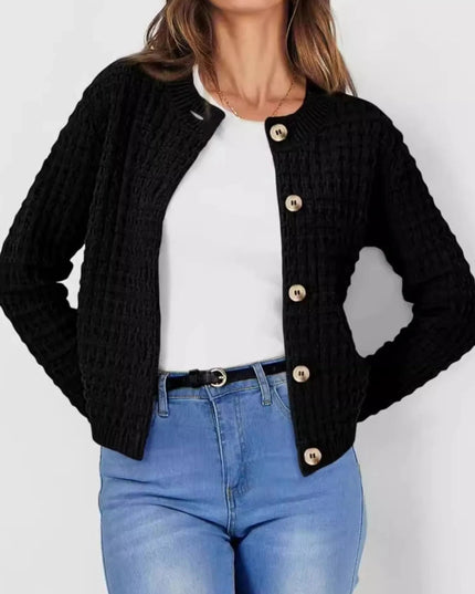 Button - Up Long Sleeve Cardigan - Trendsi