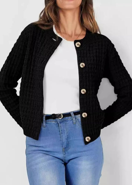 Button - Up Long Sleeve Cardigan - Trendsi