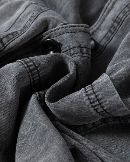 Button Up Long Sleeve Denim Jacket - Trendsi