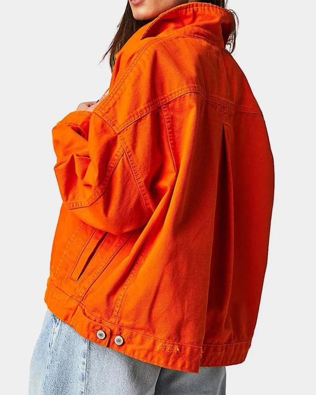 Button Up Long Sleeve Denim Jacket - Trendsi