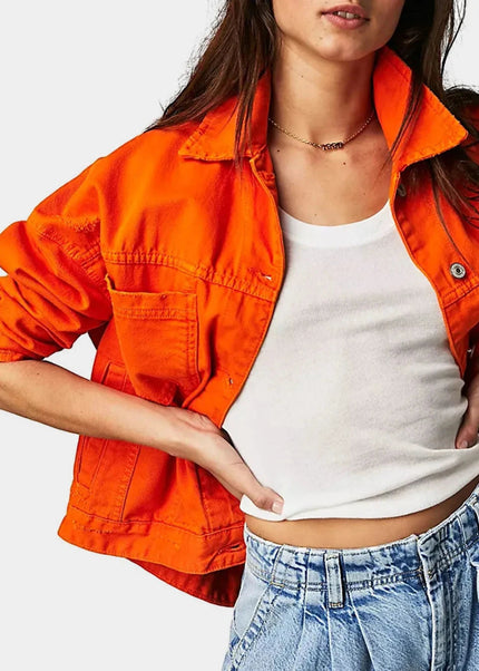 Button Up Long Sleeve Denim Jacket - Trendsi