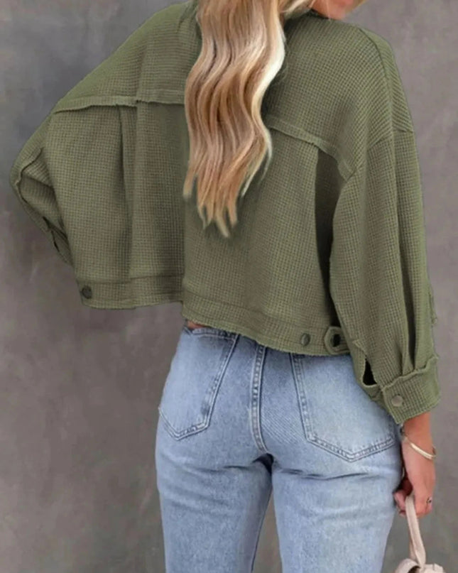 Button Up Long Sleeve Jacket - Trendsi