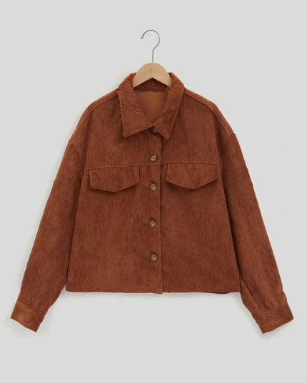 Button Up Long Sleeve Jacket - Trendsi