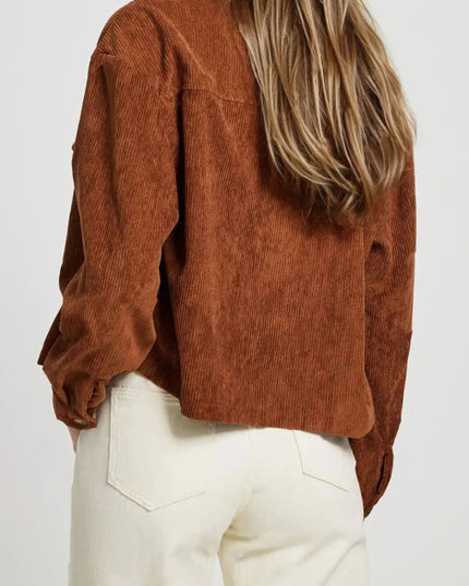 Button Up Long Sleeve Jacket - Trendsi