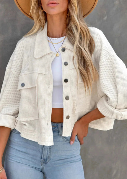 Button Up Long Sleeve Jacket - Trendsi