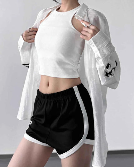 Button - Up Long Sleeve Oversized Shirt - Trendsi