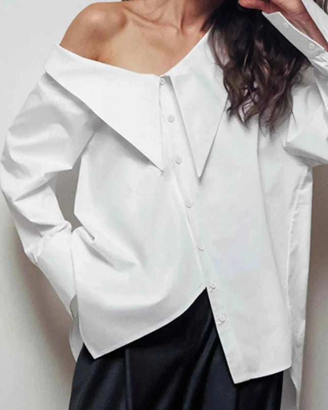 Button Up Long Sleeve Shirt - Trendsi