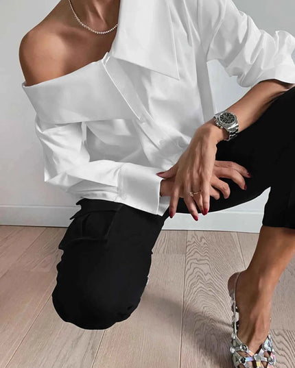 Button Up Long Sleeve Shirt - Trendsi
