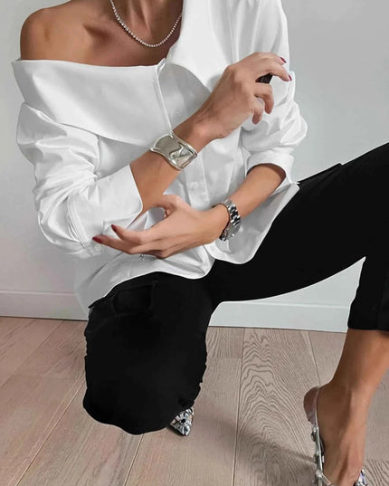 Button Up Long Sleeve Shirt - Trendsi