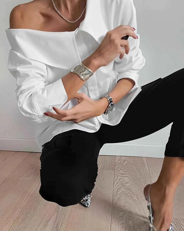 Button Up Long Sleeve Shirt - Trendsi