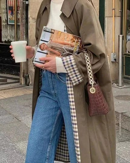 Button Up Raglan Sleeve Trench Coat - Trendsi