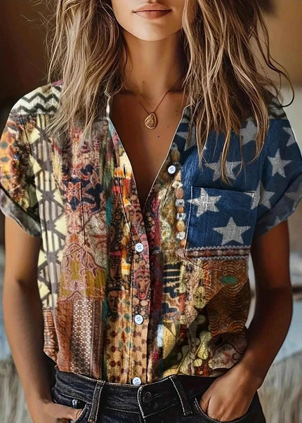 Button - Up Short Sleeve Shirt - Trendsi