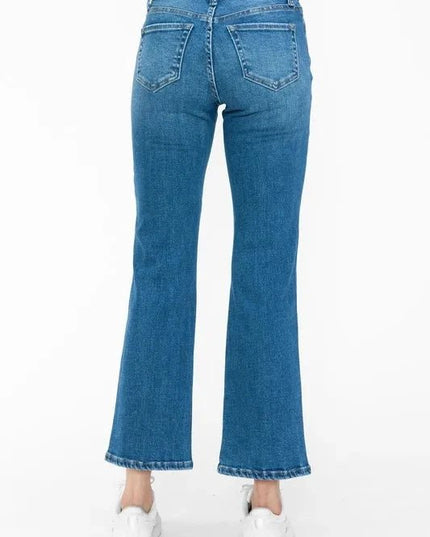 bytos Full Size Cat's Whiskers Mid Rise Ankle Jeans - Trendsi