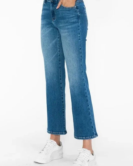 bytos Full Size Cat's Whiskers Mid Rise Ankle Jeans - Trendsi