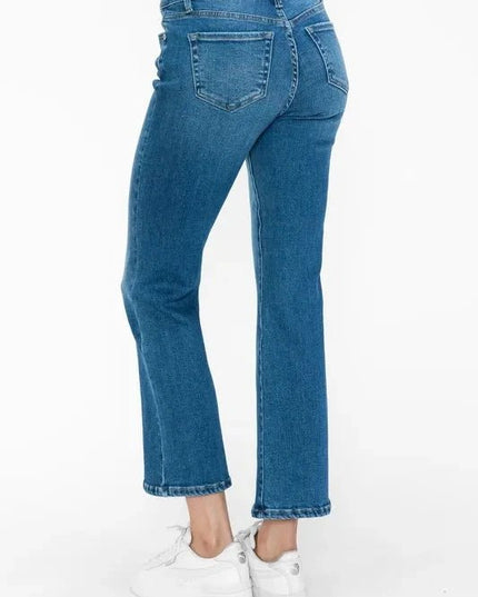 bytos Full Size Cat's Whiskers Mid Rise Ankle Jeans - Trendsi