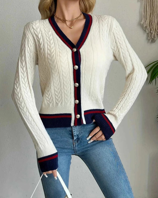 Cable Knit Button - Front Cardigan - Trendsi