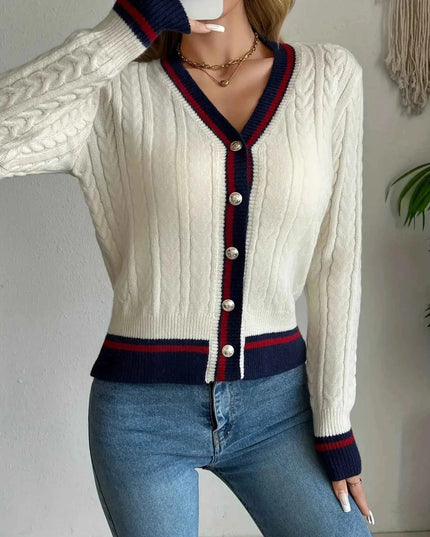 Cable Knit Button - Front Cardigan - Trendsi