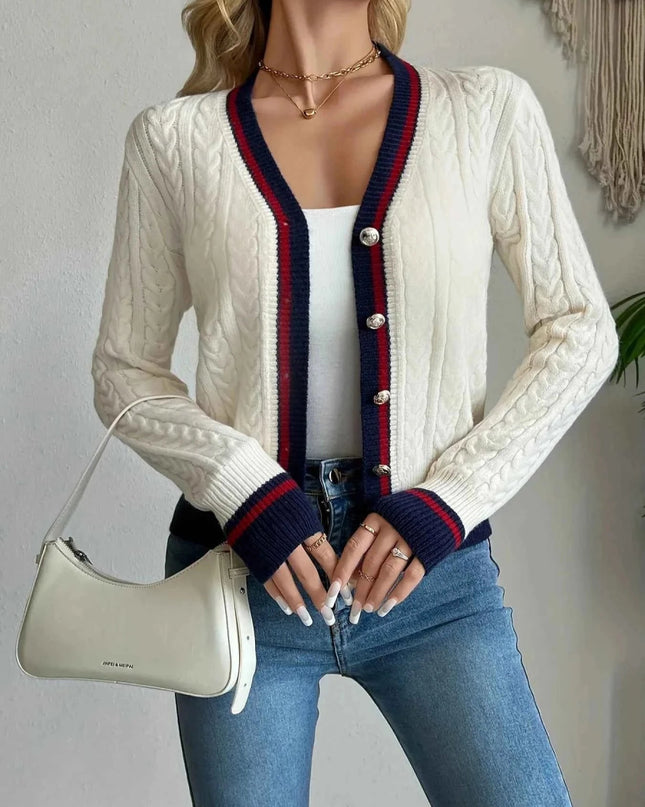 Cable Knit Button - Front Cardigan - Trendsi