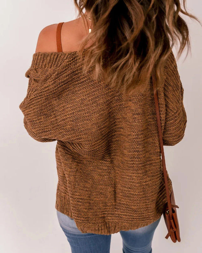 Cable - Knit Open Front Cardigan - Trendsi
