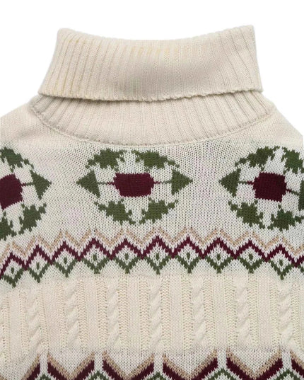 Cable Knit Turtleneck Sweater - Trendsi