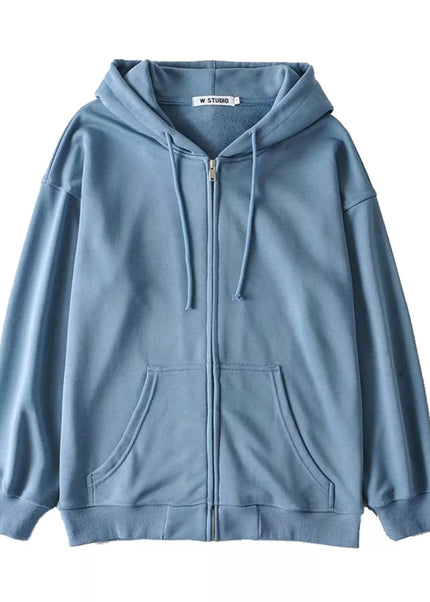 Casual Loose Zip - Up Hoodie - Trendsi
