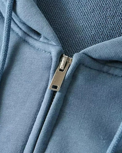 Casual Loose Zip - Up Hoodie - Trendsi