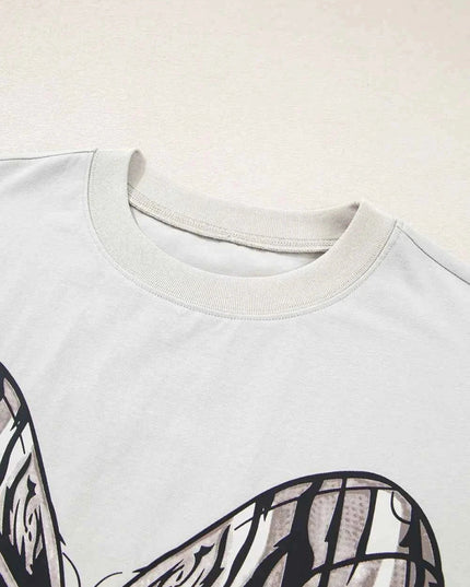 Casual Oversize Bow Drop Shoulder Tunic Casual Tee - Trendsi