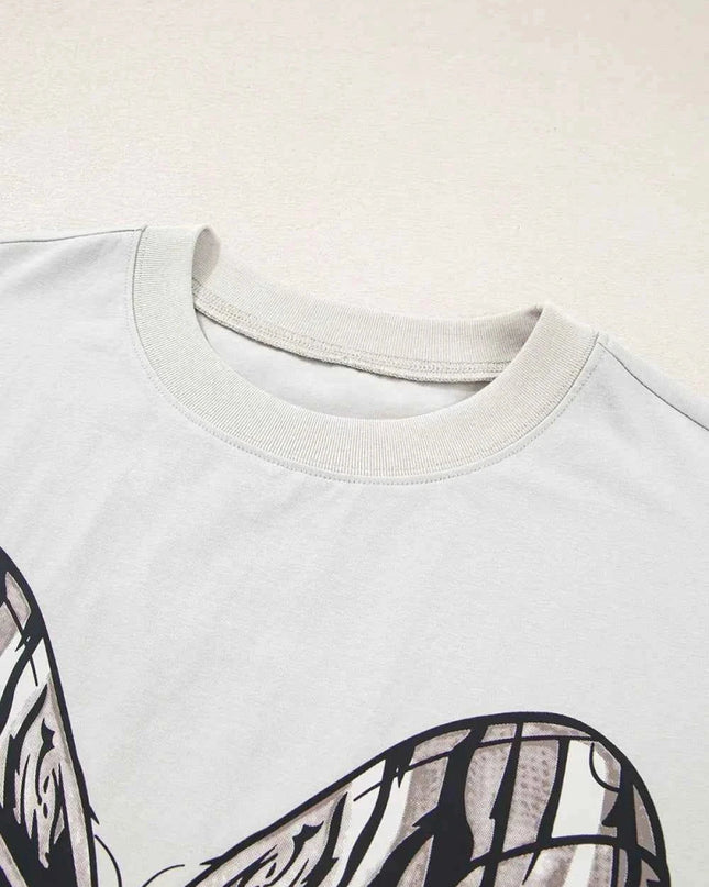 Casual Oversize Bow Drop Shoulder Tunic Casual Tee - Trendsi