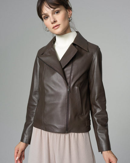 Chocolate Genuine Leather Jacket - Leather Jackets - Buy Me Fur Ltd