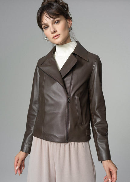 Chocolate Genuine Leather Jacket - Leather Jackets - Buy Me Fur Ltd
