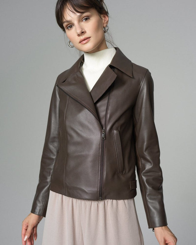 Chocolate Genuine Leather Jacket - Leather Jackets - Buy Me Fur Ltd