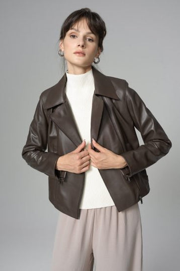 Chocolate Genuine Leather Jacket - Leather Jackets - Buy Me Fur Ltd