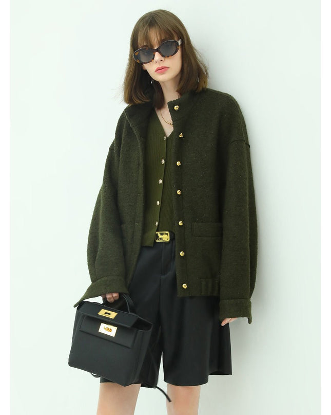 Classic Green Wool Coat – Elegant Winter Outerwear - Coats - Cocobella