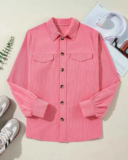Collared Long Sleeve Shirt for Stylish Comfort - Trendsi
