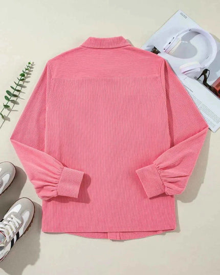 Collared Long Sleeve Shirt for Stylish Comfort - Trendsi