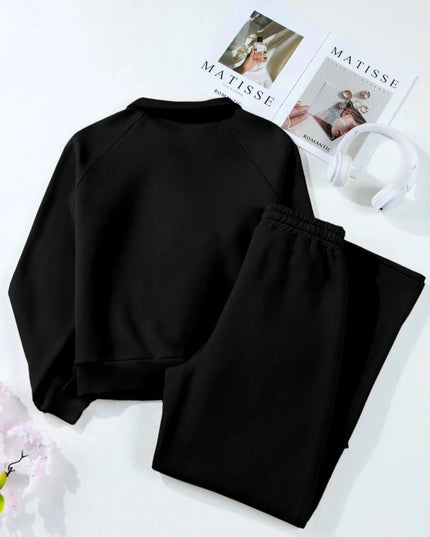 Collared Sweatshirt and High Waist Pants Active Set - Trendsi