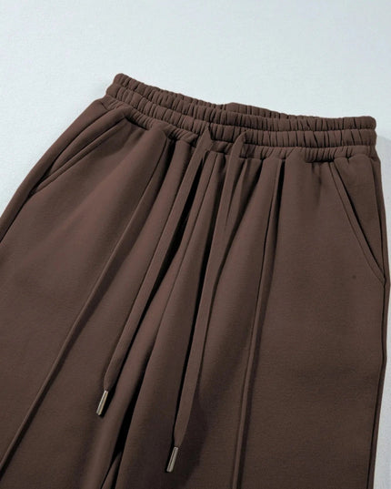 Collared Sweatshirt and High Waist Pants Active Set - Trendsi