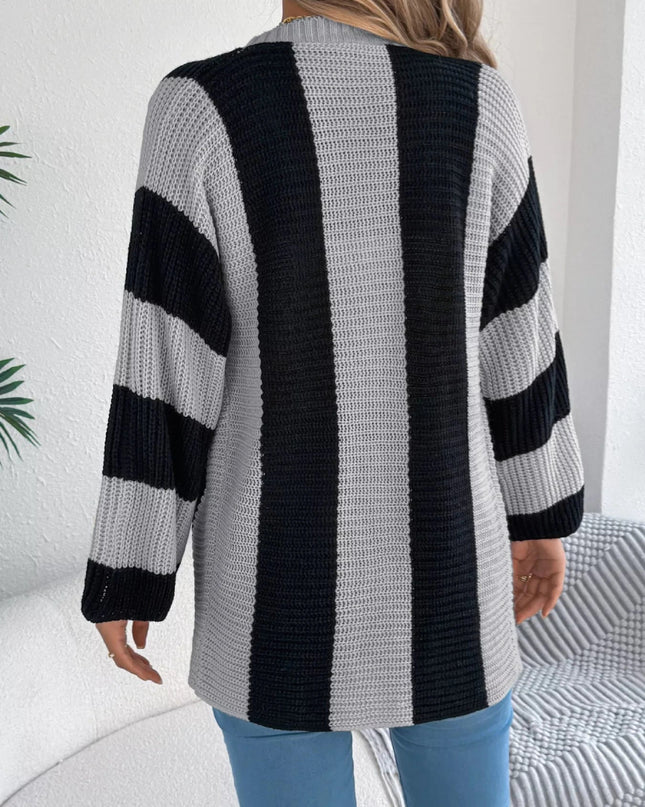 Color Block Button - Up Cardigan - Trendsi