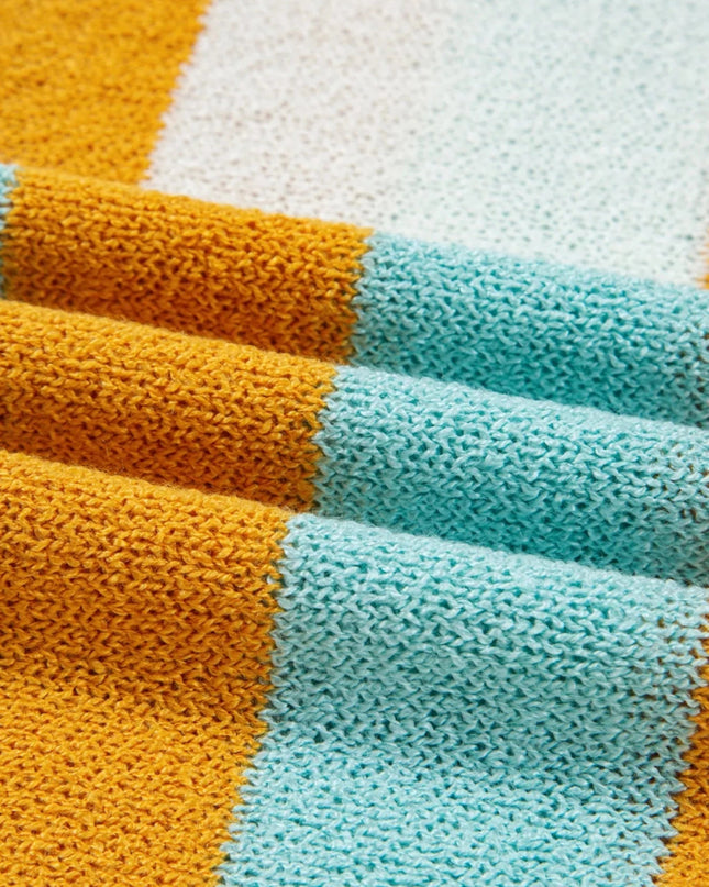 Color Block Striped Sweater - Trendsi