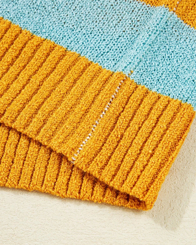 Color Block Striped Sweater - Trendsi