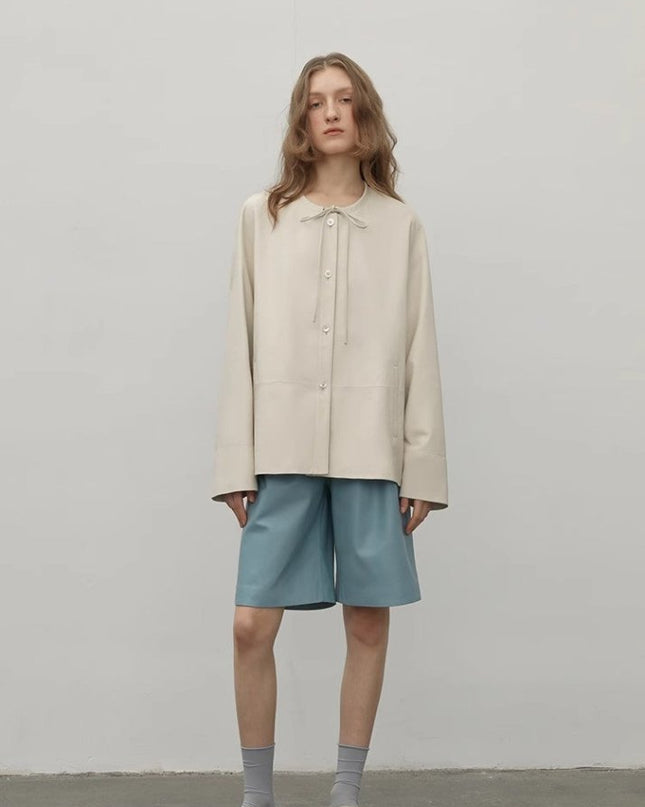 "Contrary Galaxy" Ultra - Thin Light - Coated Sheep Leather Jacket for Women - leather jacket - Firelady Fur