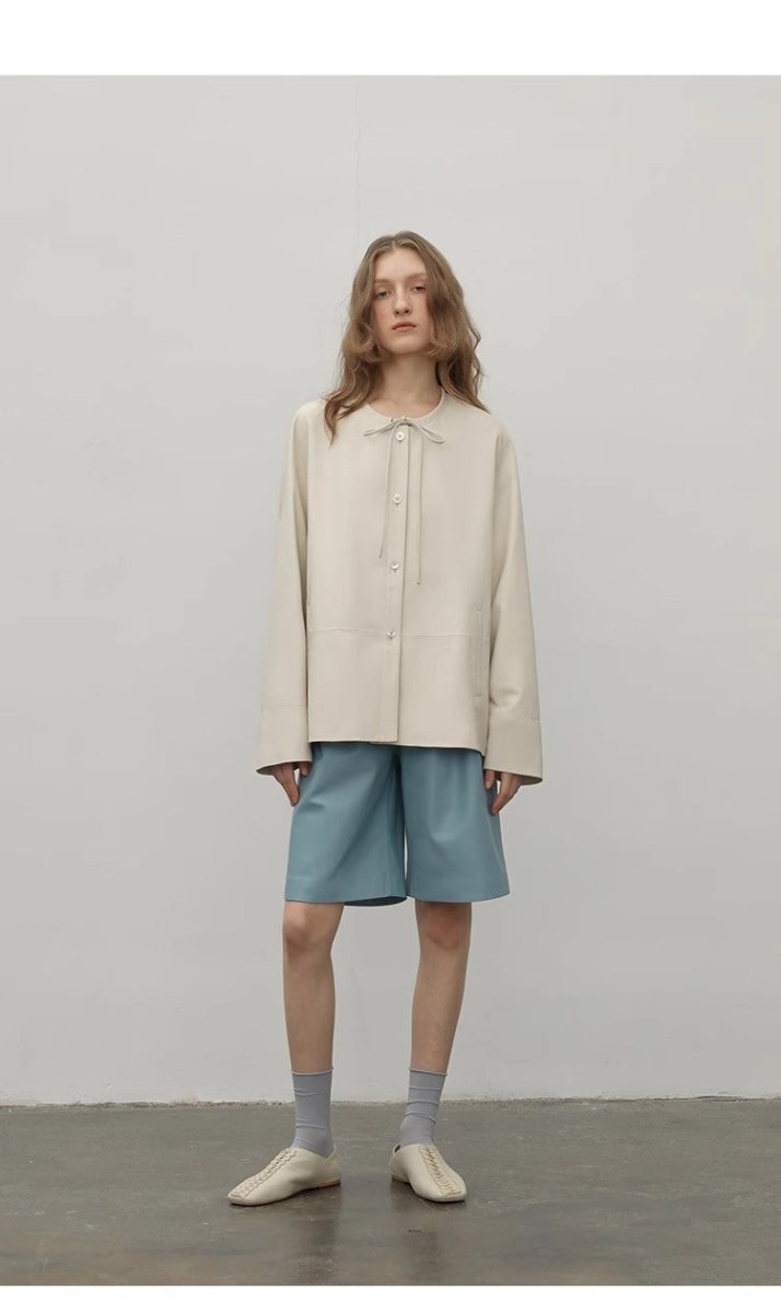 "Contrary Galaxy" Ultra - Thin Light - Coated Sheep Leather Jacket for Women - leather jacket - Firelady Fur