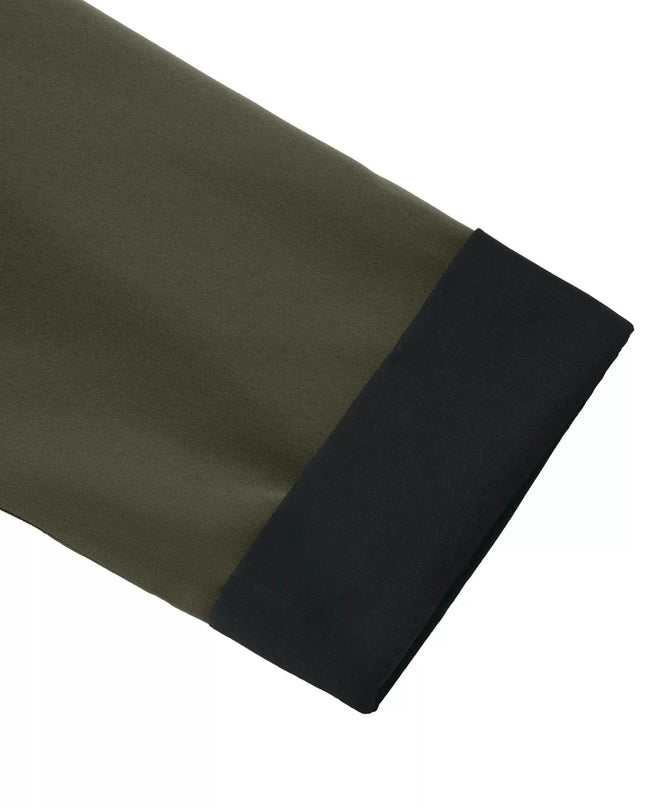 Contrast Collar Button Up Coat - Trendsi