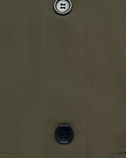 Contrast Collar Button Up Coat - Trendsi